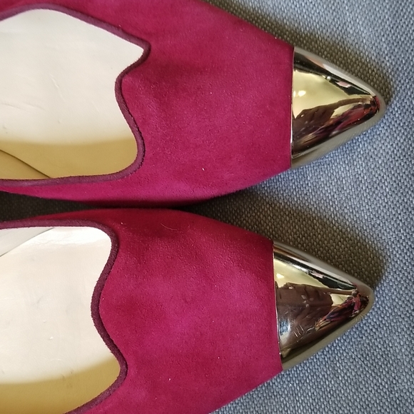 Hot Pink Suede Flats - Picture 4 of 6